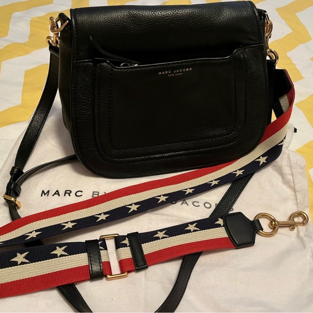 Marc Jacobs Black Leather Crossbody Bag with Interchangeable Straps